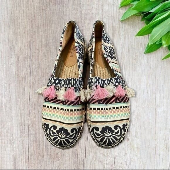 Crown Vintage Kalani Flatform Slip-On Boho Espadrille Flats 8M - Picture 3 of 8